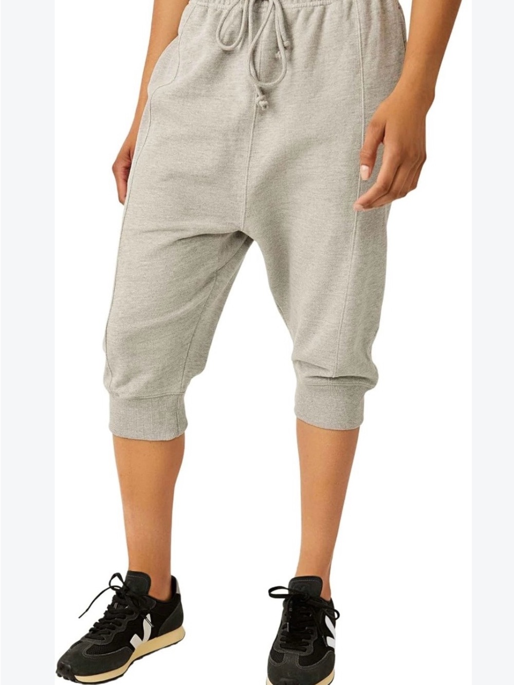 Free People Heather Gray Cropped Jogger Capris
